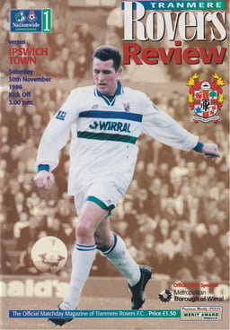 Tranmere Rovers v Ipswich Town Match Programme 1996-11-30